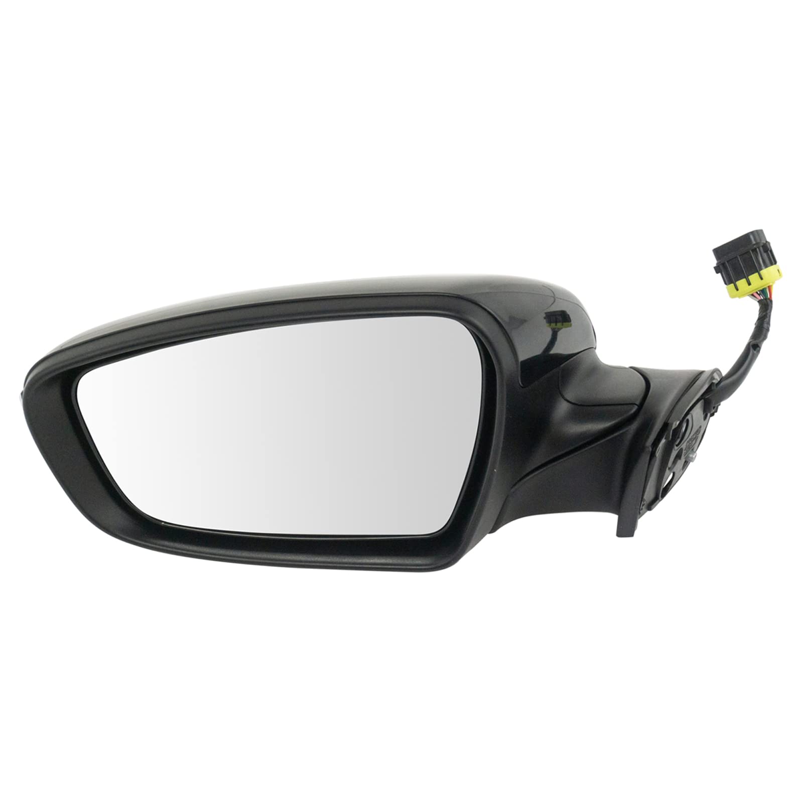 TRQ Driver Side Power Folding Heated Paint to Match Mirror Smooth Black Compatible with 2017-2018 Kia Forte KI1320214 Image