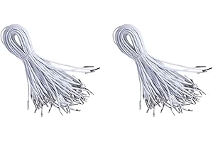 EXCEART 200pcs Elastic Barbed Cords Stretch Round String Metal Barbs for Mask Making and Book Binding Crafti