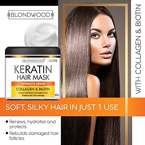 Keratin Hair Mask - Made in USA - Best Natural Biotin Keratin
