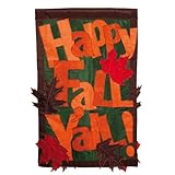 Happy Fall Y'all 2-Sided Garden Flag Size: 18