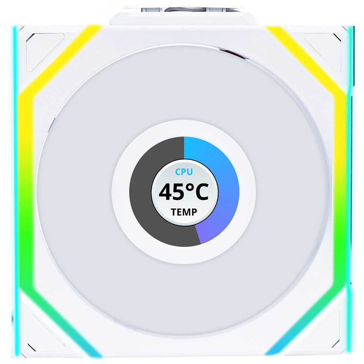 Photo 1 of Lian Li UNI Fan SL LCD Wireless (Reverse Blade) 120mm ARGB Fan - Single Pack - 1.6" LCD - 2.4 GHz Wireless Signal for RGB & Fan Control - Controller NOT Included & Required - White(12RSLLCD1W1W)