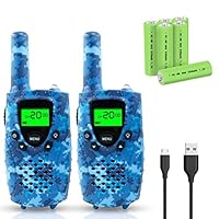 Walkie Talkies for Kids, FAYOGOO 22 Channel Walkie Talkies Two Way Radio 3 Miles (Up to 4 Miles) Long Range Set Mini Walkie Talkies for Kids, Toys for 3 Year Old Up Boys and Girls (Camo Blue)