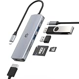 TOTU 6-in-1 USB-C Hub: 4K HDMI, Memory Cards, USB 3.0 & 100W PD for USB-C Laptops