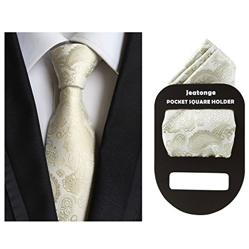 Lot 6 Pcs Mens Ties and 6 Free Matching Pocket Squares, Men's Classic Tie Necktie Woven Jacquard Neck Ties Gift box packing (6+6 style 10)
