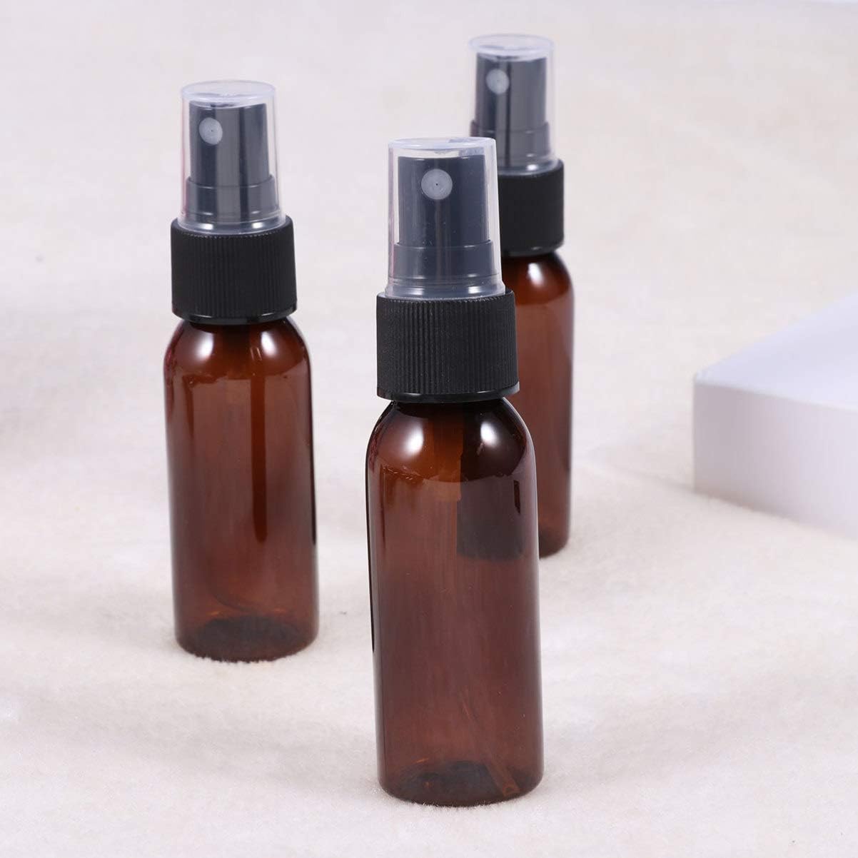 Beaupretty 20pcs Plastic Empty Spray Bottles Black Trigger Sprayer Mini Refillable Container for Water Essential Oils Make Up 30ml (Brown) - Image 5