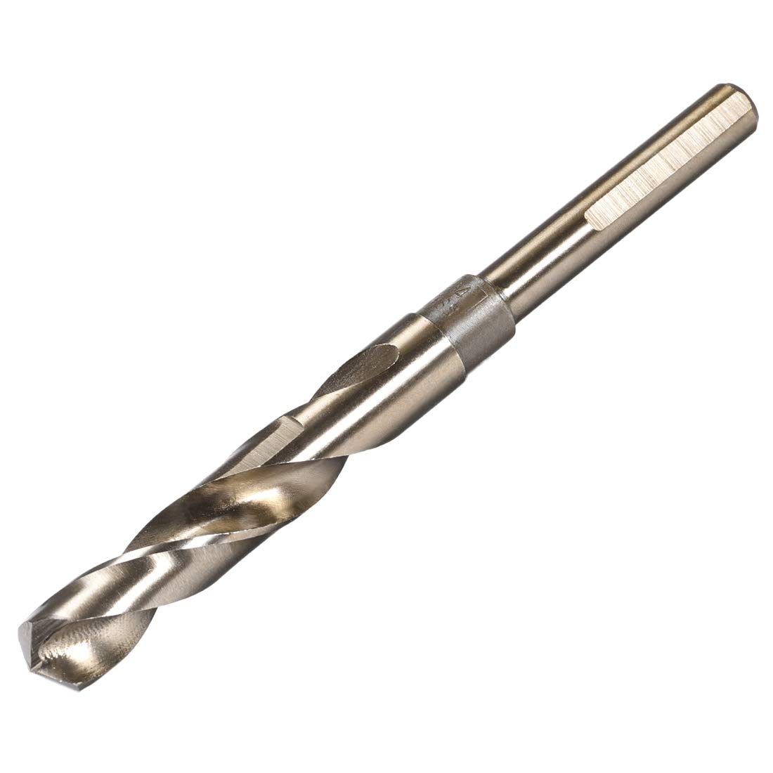 sourcing map Reduced Shank Twist Drill Bits 14mm Black Nitride & Gold Titanium Coated High Speed Steel 6542 with 10mm Shank for Stainless Steel Alloy Metal Plastic Wood