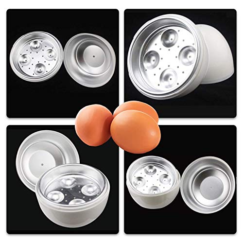Microwave Egg Cooker, Egg Microwave Boiler Only 8 Minutes for Hard or Soft Boiled 4 Eggs No Piercing Required, Dishwasher Safe，Suitable for Home Kitchen Breakfast tool Child, Office Worker, White - Thumbnail 3