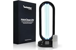 Swissklip HaloClean UV Original, Home Disinfection Device, Dust Mites Remover, UV Light Sanitizer, Ultraviolet Sanitizer for Home, Room & Kitchen, Ultraviolet Light with 4 Speed Timings