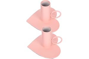 Toyvian Heart-Shaped Iron Candle Holder Portable Nordic Black Handheld Candlestick Stand 2pcs for Home Décor