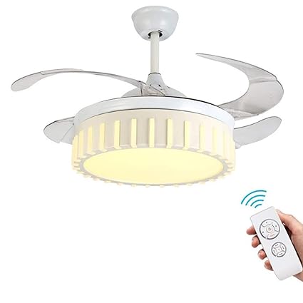 Yzpfsd 42 Inch Nordic Invisible White Dimmable Ceiling Fan With
