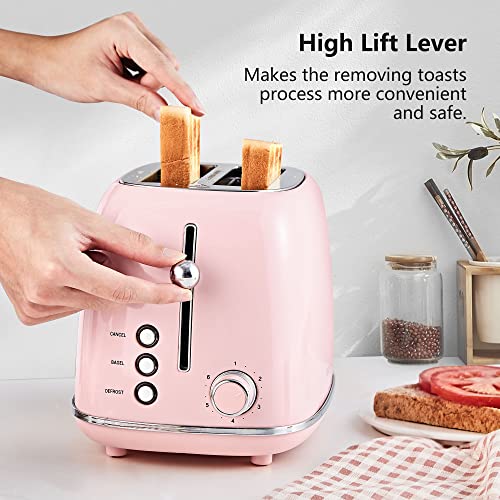 REDMOND 2 Slice Toaster Retro Stainless Steel Toaster with Bagel