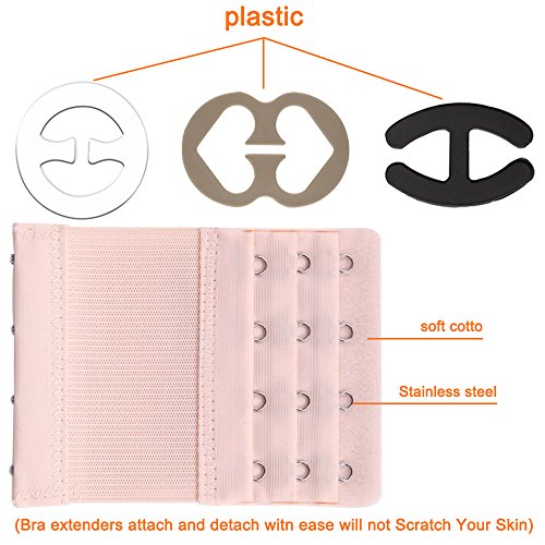 16 Packs Bra Extender 2 Hooks/3 Hooks/4 Hooks, YuCool Bra Strap Extensions and Clips