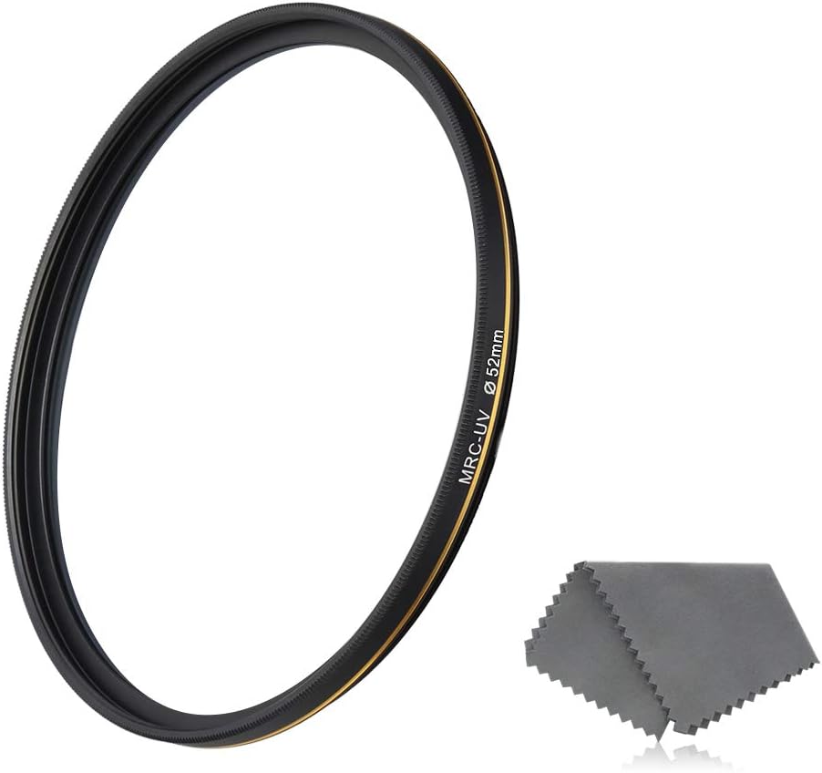 LENSKINS 52mm UV Protective Filter, 28-Layer Multi-Resistant Nano Coated, Ultra Slim, German Optics, Weather-Sealed, HD Clear Glass Ultra Violet Filter, Camera Lens Protector with Lens Cloth