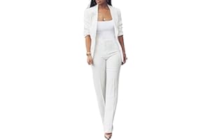 Tcremisa Women's Fashion Fall 2 Piece Pant Suit Dressy Long Sleeve Blazer and Slim Fit Pants Set Business Outfits