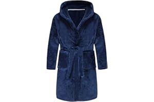 SRVNFBKT Boys Girls Robe Soft Fleece Hooded Bathrobe for Kids