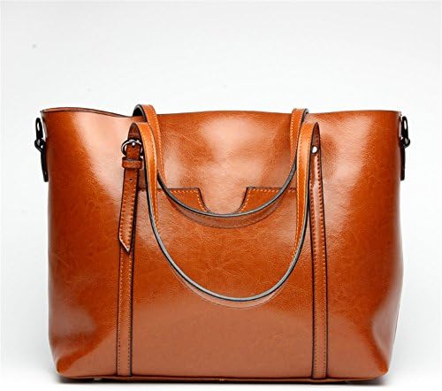 本物のレザートート女性のハンドバッグレディース多機能ショルダーバッグ Color ブラウン Midlothiantsi Org