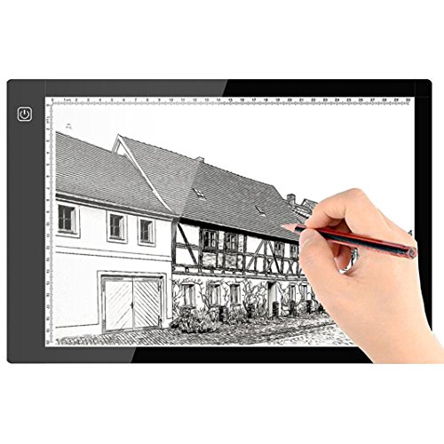 Mikey Store A4 Ultra-thin LED Light Box Tracer USB Power LED Artcraft Drawing Light pad (White)