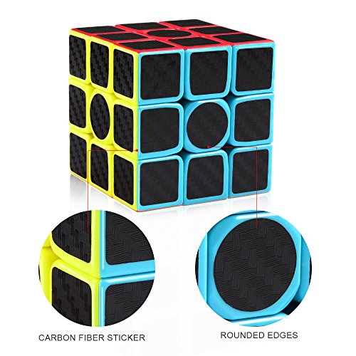 D-FantiX Carbon Fiber 2x2 3x3 Speed Cube Set, Magic Cube Puzzle Toys Kids