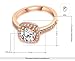 Winter.Z Womens Jewelry Circular Bead Square Ring Diamond Rose Gold Ring Wedding