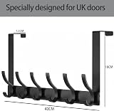 CASPLUS Heavy Duty Over Door Hooks 12 Hooks Aluminum Black view 3