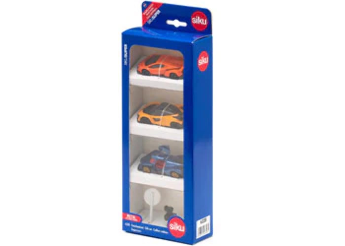siku 6328, Supercars Gift Set, Lamborghini Veneno, Apollo I.E., McLaren Senna, Movable parts, Incl. Road Sign and Speed Camera