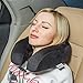 Pete Gear Hub Travel Pillow - Memory Foam Neck Pillow - Airplane Pillow for Car, Bus, Train Travel, Rest - 3 Carry Travel Pillowcase - Protective Black Velour Cover - Extra Blue Cover