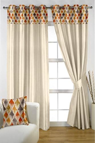 HOMEC Elegant Printed Blackout Window Curtain Set of 1 (Size - Door 46 X 60 inch/Color - Beige)