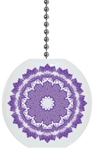 Purple Violet Mandala Solid Ceramic Fan Pull