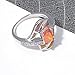CiNily Orange Opal Rings for Women White Gold Plated Zircon Created Garnet Birthstone Women's Ring Size 9