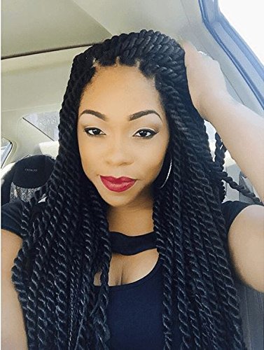Synthetic Braided Lace Front Wigs African American Twist Import