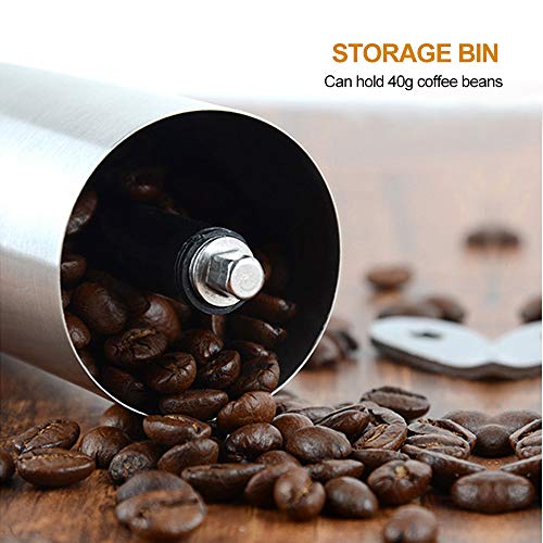 Henzin Manuelle Kaffeemühle mit Keramikmahlwerk Hand Kaffeemühle aus Edelstahl mit stufenloser Einstellung… – Bild 6