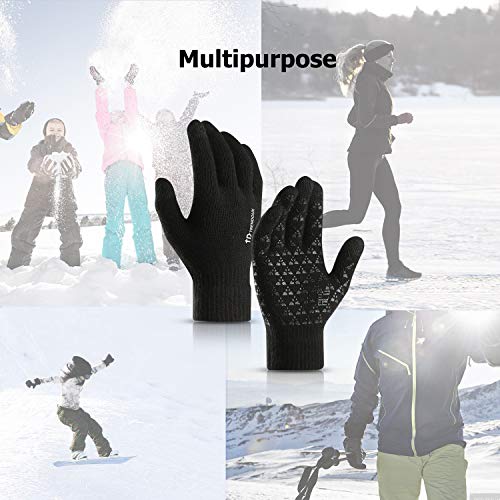 image for TRENDOUX Winter Gloves, Mens Womens Touchscreen Knit Gloves - Hands Wa