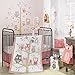 Lambs & Ivy Family Tree Coral/Gray/Gold Owl 4 Piece Crib Bedding Set
