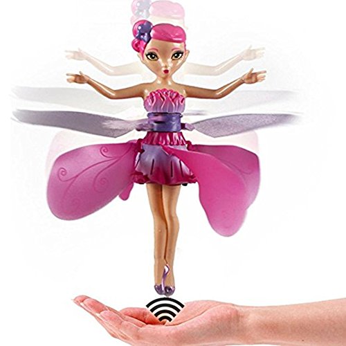 Elibeauty Flying Toys, Flying Fairy Doll Hand Infrared Induction Control Dolls Child Fly Toy Gift (Pink)