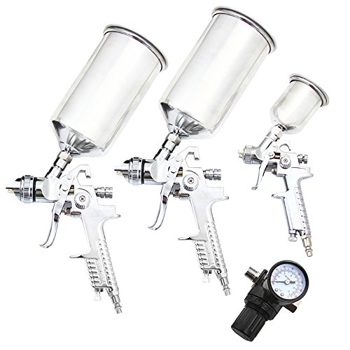 XtremepowerUS 4PC Professional HVLP Air Spray Paint Gun Set Gravity Car