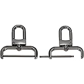 PATIKIL 1.5 Inch Swivel Clasp Hooks, 2 Pcs Detachable Snap Hook with Screw Bar, Swivel Lobster Claw Clasps for Bag Strap Replacement Purse Lanyard DIY Craft Hardware, Black