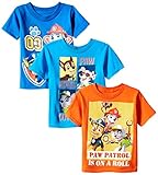 Paw Patrol  Toddler Boys' 3-Pack T-Shirt Shirts, Multi Colored, 4T