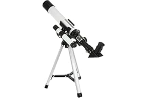 FYORO Astronomical Telescope for Kids & Beginners, 40mm Waterproof Magnification High-Definition Monocular Telescope with Tripod for Moon Watching Birds Beach Travel Science Gifts(White)