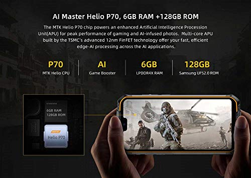 Telfono-Mvil-Resistente-DOOGEE-S68-Pro-Helio-P70-Octa-Core-6GB-128GB-IP68-Smartphone-Antigolpes-Batera-6300mAh-Carga-Inalmbrica-Cmara-21MP-16MP-59-FHD-Gorilla-Glass-4-NFC-Negro