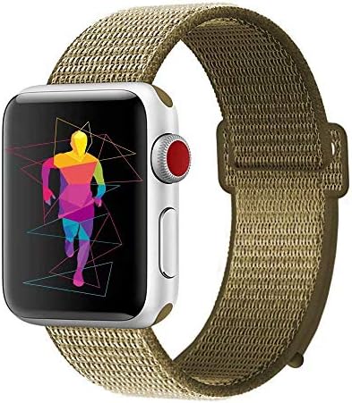 ONTUBE Soft Wristband Compatible for AppIe iWatch Bands Straps Series 4/3/2/1 (Watch Not Included) (38MM/40MM, Reflective Olive Green)