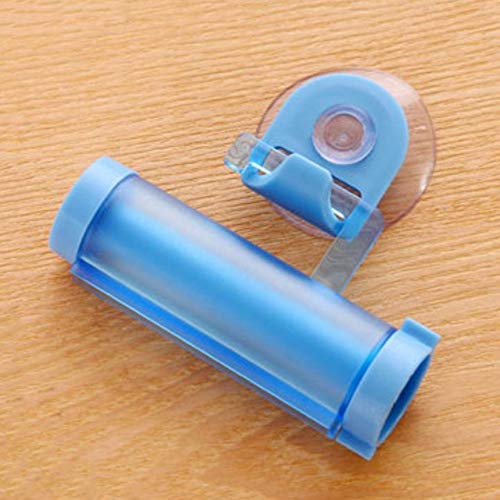 Easy Squeezer Toothpaste Roller Tube Rack Dispenser Rolling Holder Suction cup blue