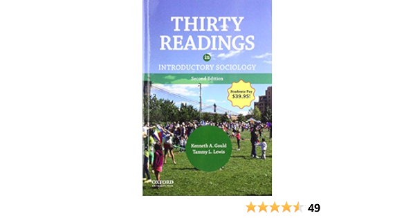Amazon Com Thirty Readings In Introductory Sociology 9780190277604 Gould Kenneth A Lewis Tammy L Books