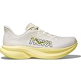 Hoka Women's Mach 6 Sneaker, White/Neon Citrus, 8.5