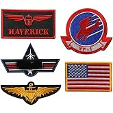 Pete Mitchell Navy Fighter Patch (5 PC Bundle - Iron on Sew on)