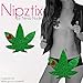 Neva Nude Glorious Green Glitter Weed Leaf Nipztix Pasties Nipple Covers