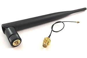 CENXIFJUDZ Replacement PS4 WiFi Antenna 2.4Ghz 6dbi Wireless Router Omni Aerial with SMA Male Connector with SMA Female to UFL. iPex Pigtail Cable 1.13 15cm
