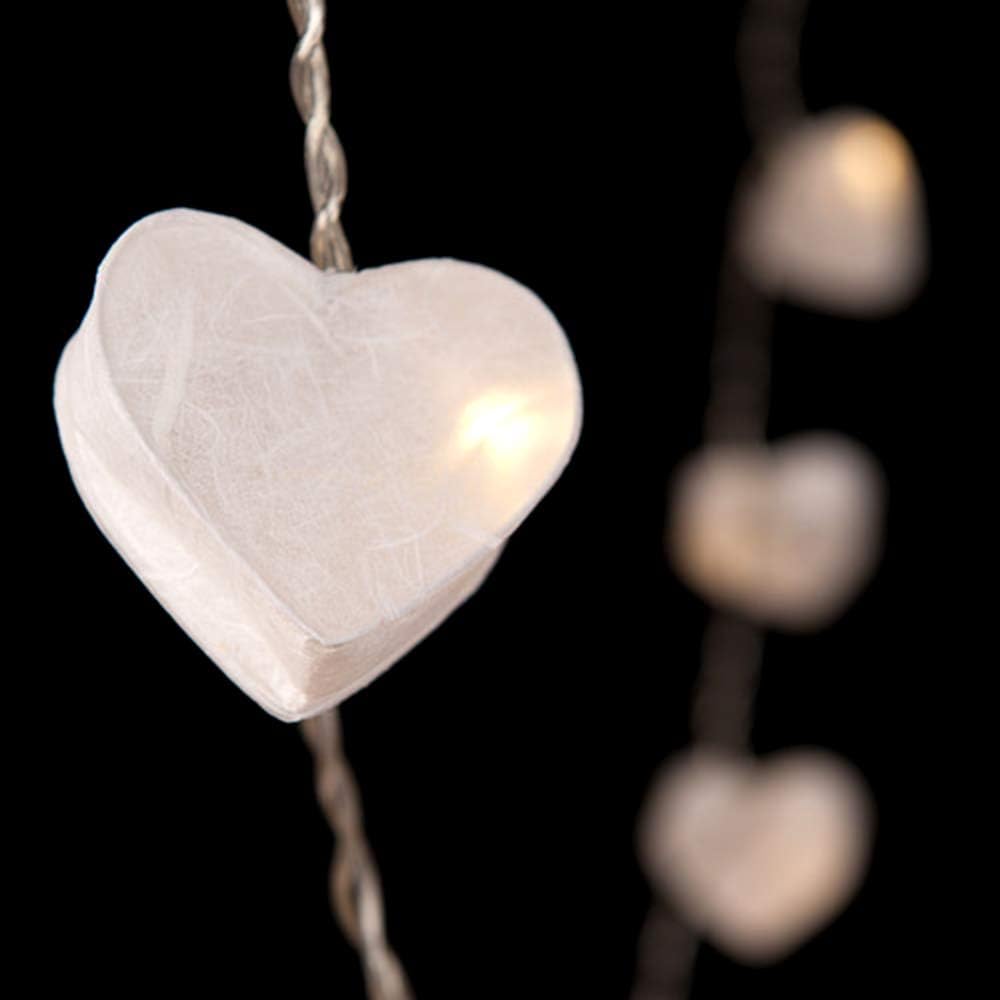 Blaze On Radiant Heart Fairy Lights (White Coloured), 20 Warm White LED Lights - Image 3