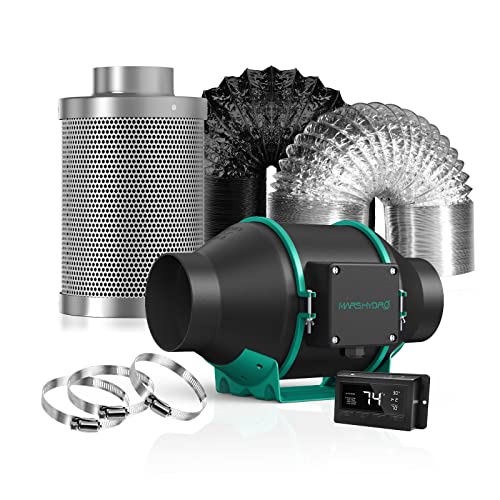 MARS HYDRO 4 inch 25 Feet Aluminum Ducting with 4 Inch Inline Fan ...