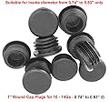 (Pack of 8) CAP PLUGS 1" (1 Inch) Round OD (10 -14 Gauge) Fits 0.740"-0.830" ID) Black LDPE Plastic FENCING Tubing Plug - Steel Furniture Pipe Tube Insert | - End Caps for Fitness Eqpt.