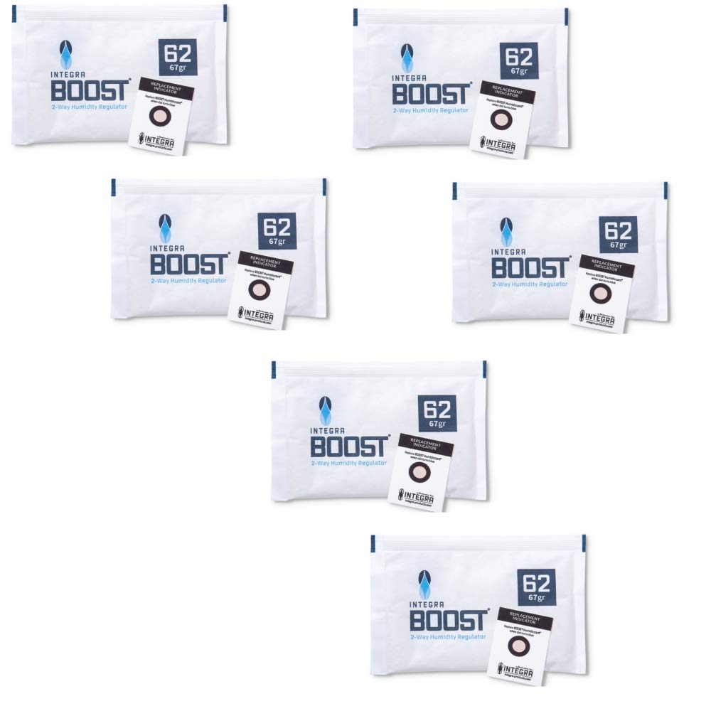 Lifestyle-Ambiente 6 x Integra Boost Humipack 2-Way 62% 67g Bag 15 x 10 cm with Indicator Card